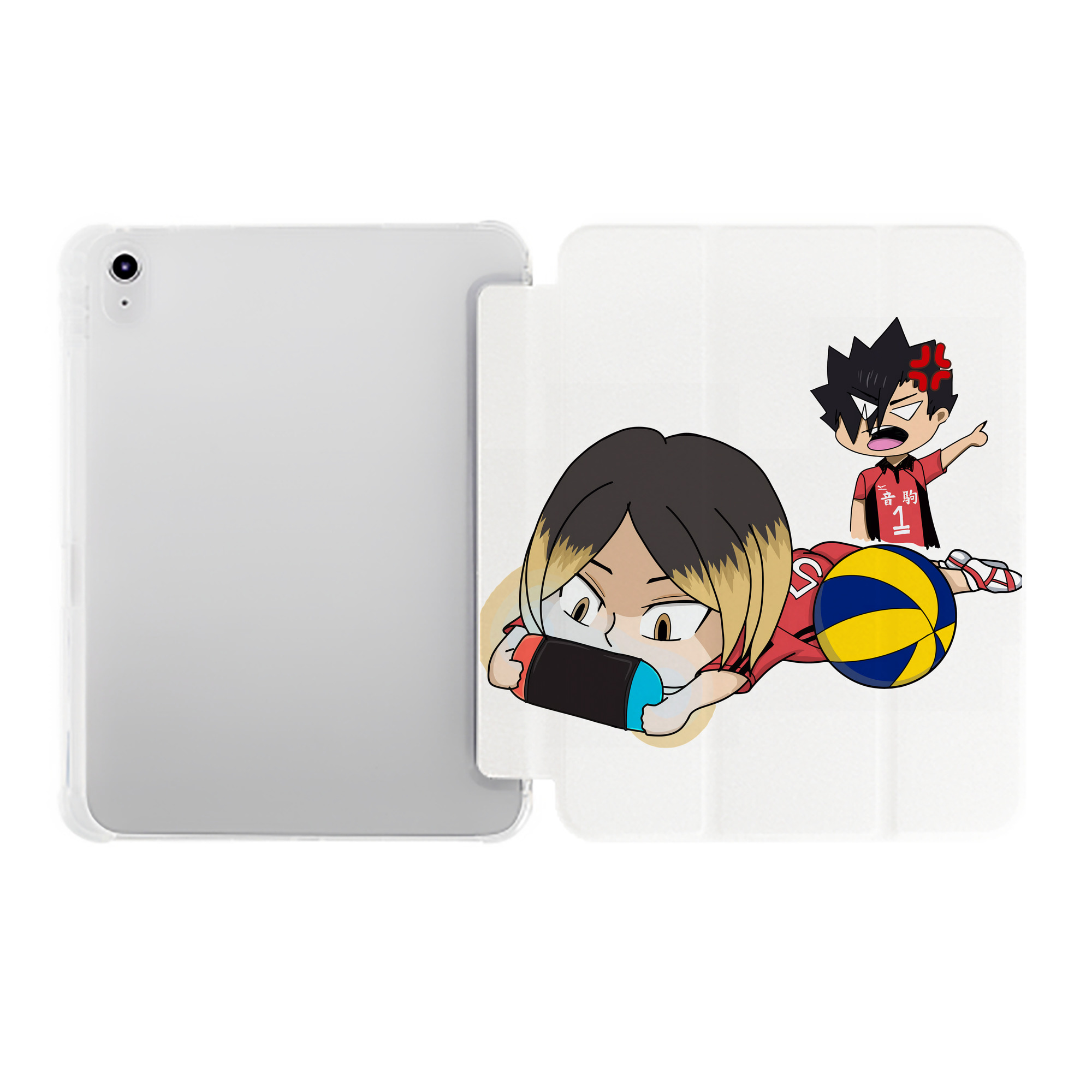 （画像用） ハイキュー!! Haikyu!! IPad ケース ペン収納付き 三つ折りスタンド PUレザー×シリコン 対応機種9.5/10.5/10.9インチ